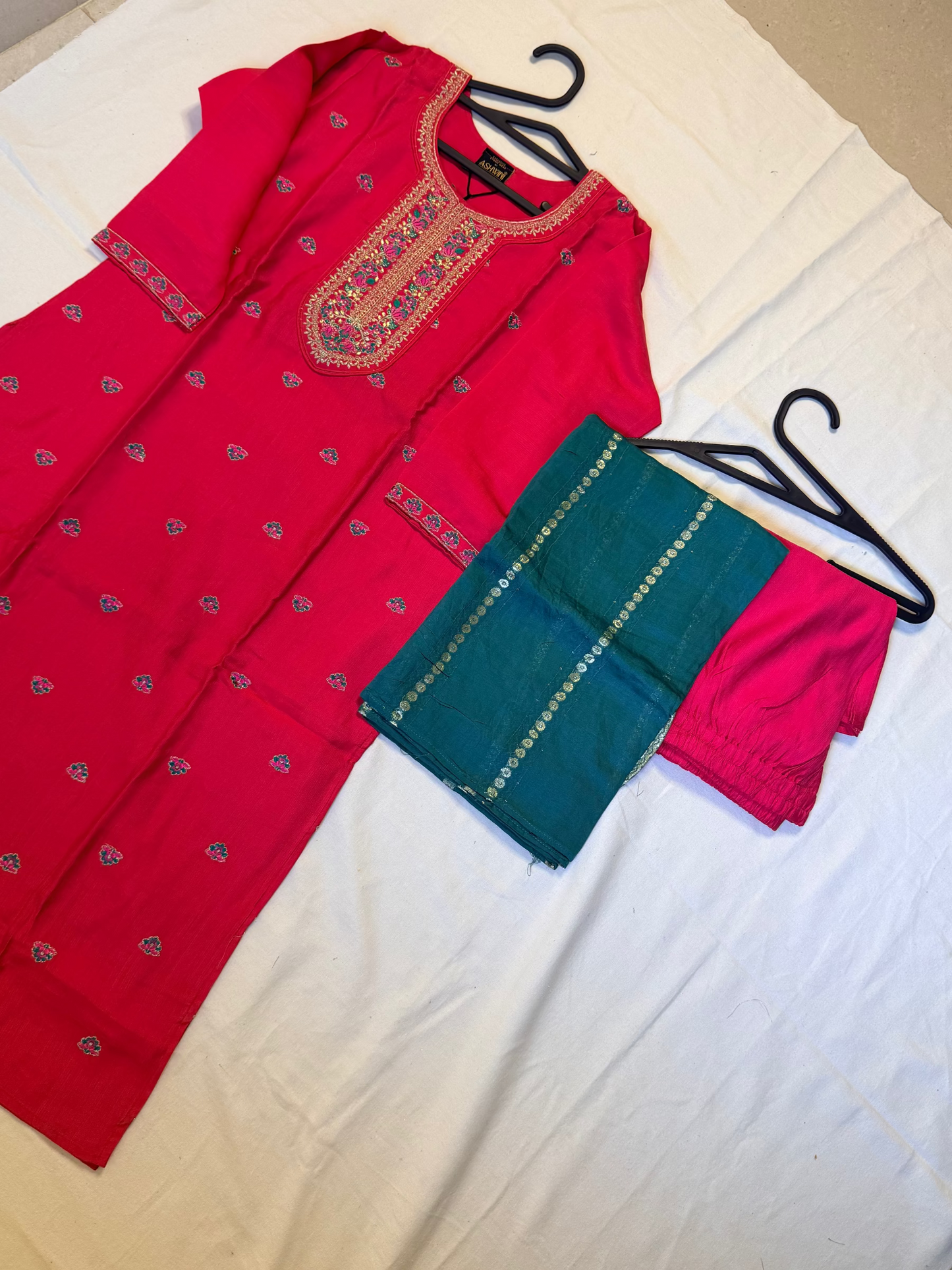 Pink & Teal Blue outfit