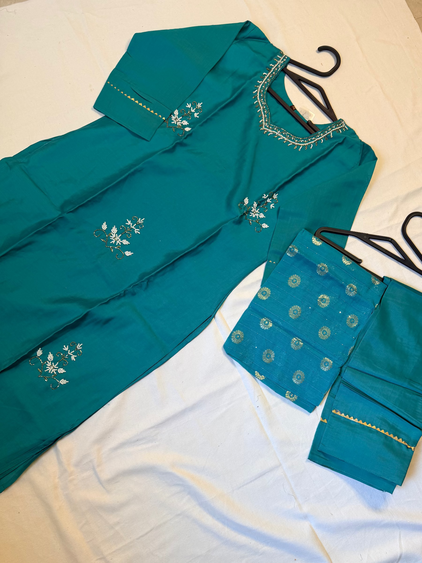 Teal embroidered outfit