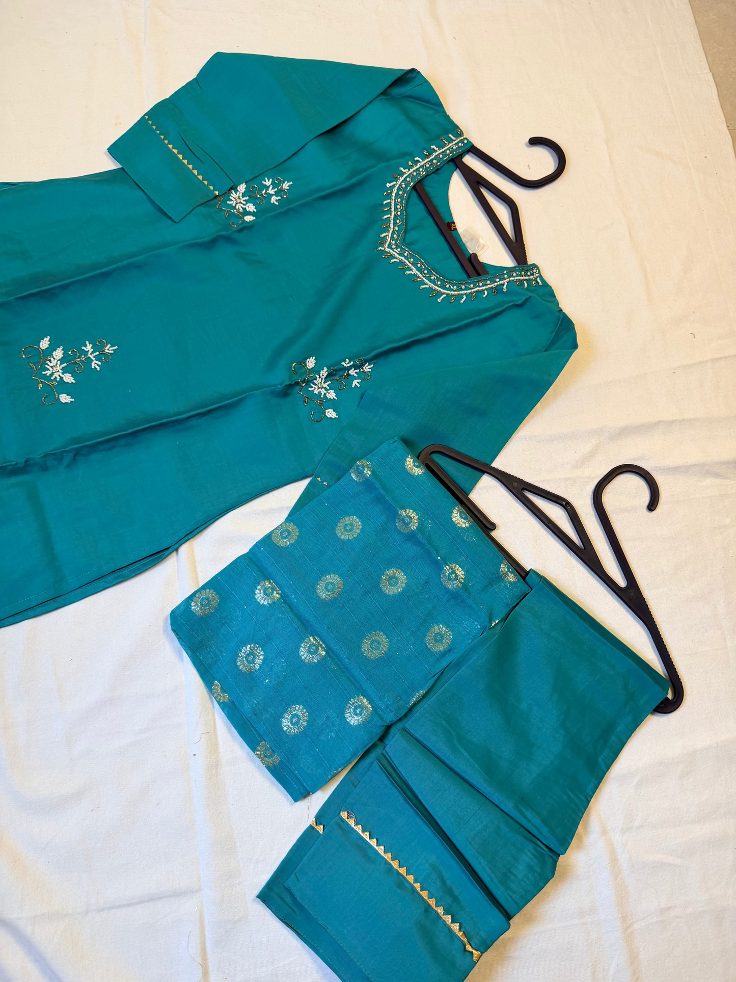 Teal embroidered outfit