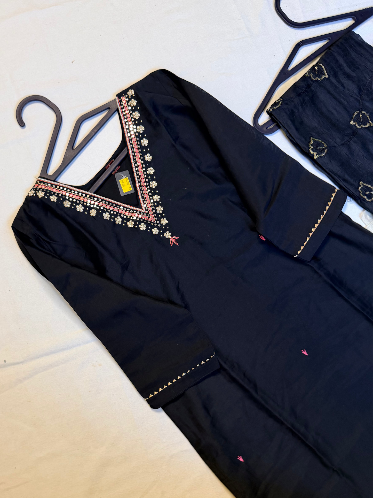 Black dress with ombre dupatta set
